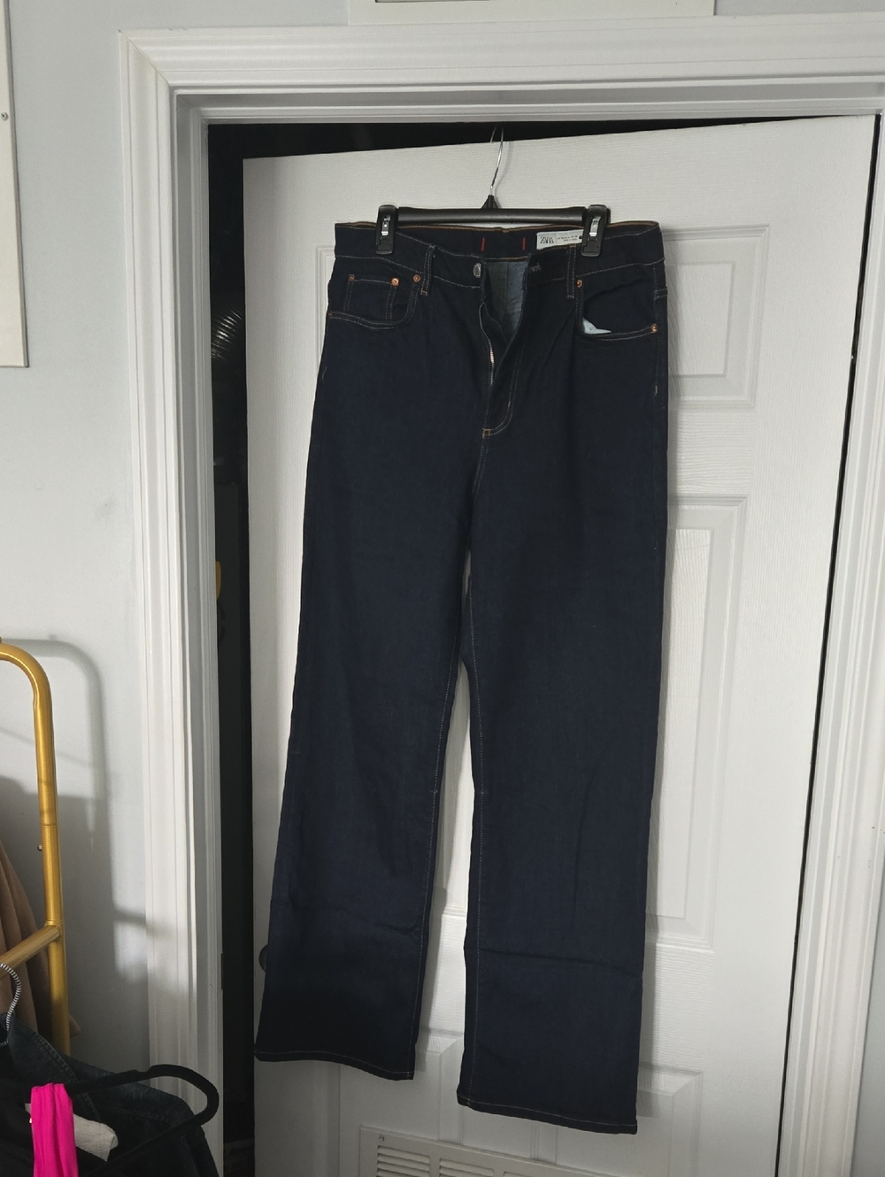 Zara Straight Jeans in Deep Blue